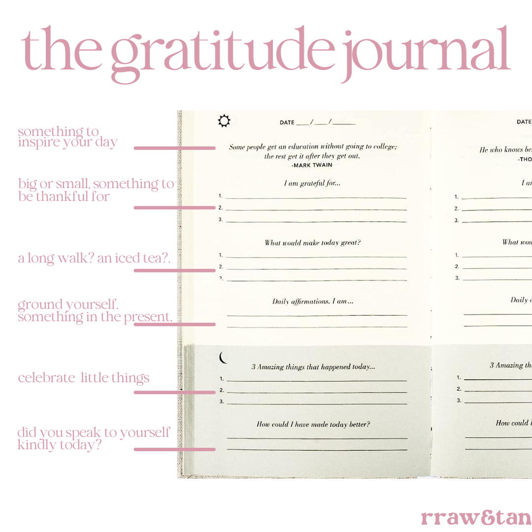 Pink Linen Gratitude Journal