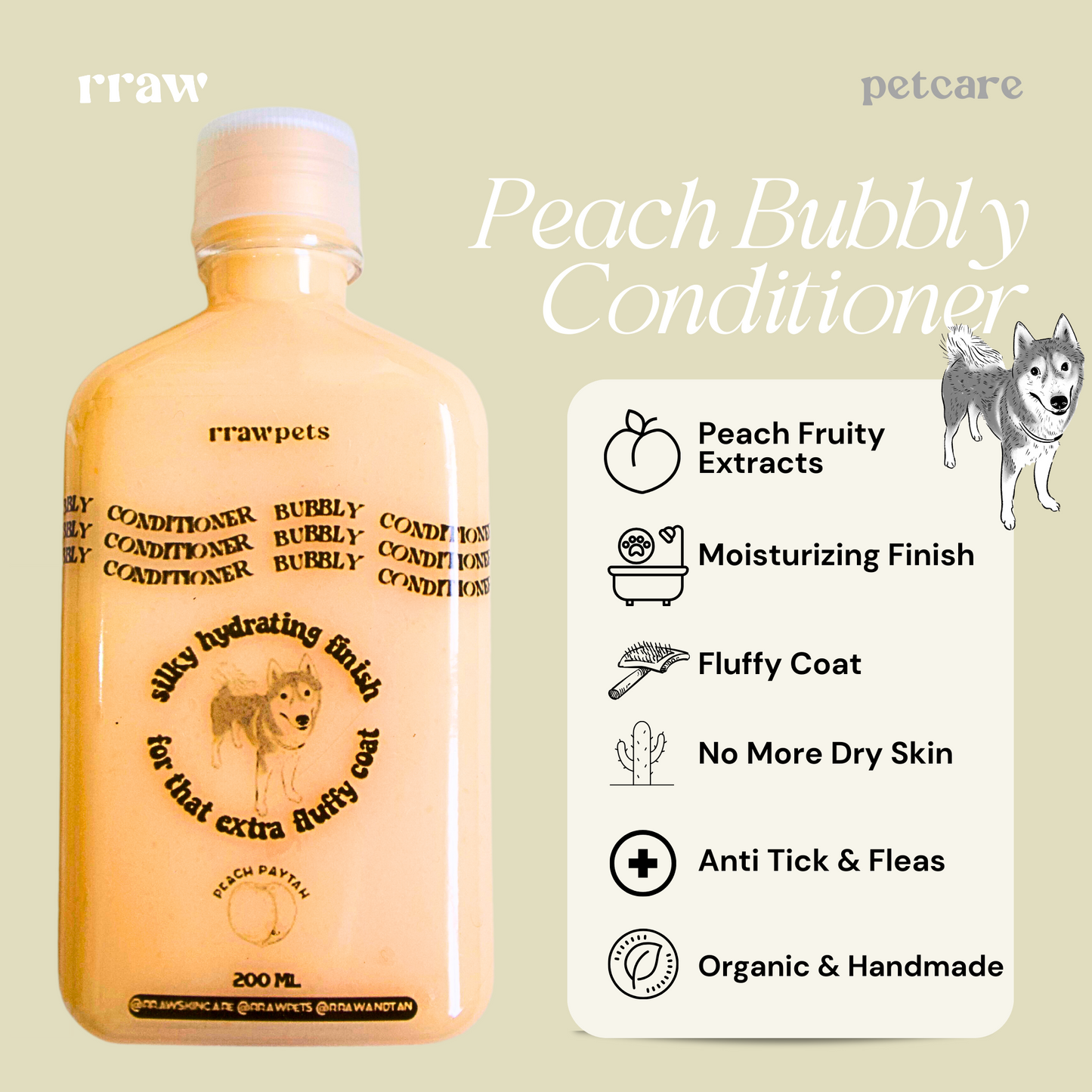 Peach Bubbly Pet Conditioner Petcare
