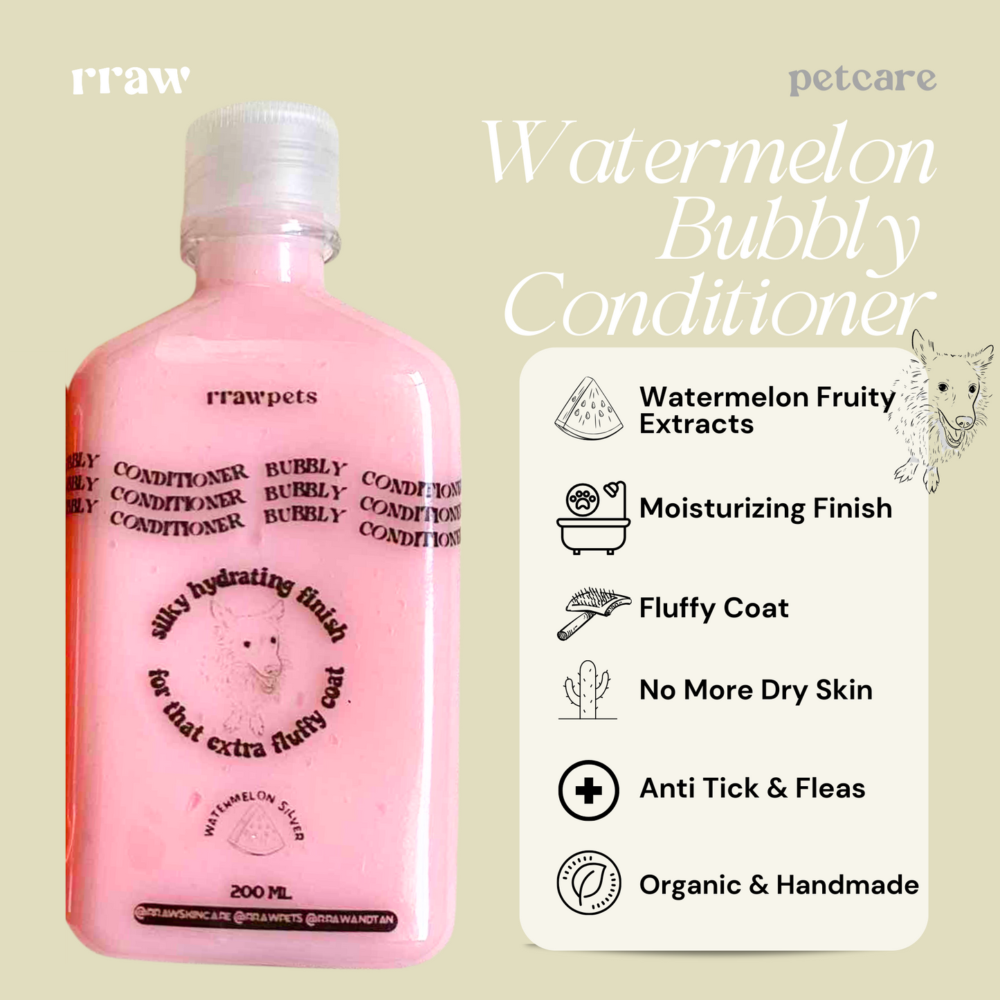 Watermelon Bubbly Pet Conditioner Petcare