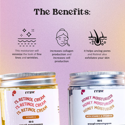 The Regenerate Set = 1% Retinol Cream +Honey Moisturizer